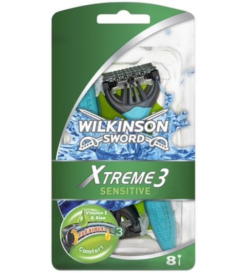 Wilkinson Sword 70057090 Mens Xtreme 3 Sensitive Disposable Razor 8S